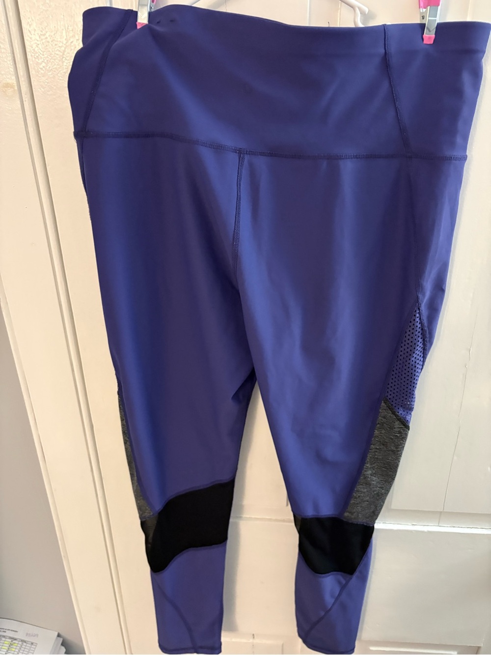 Xersion Purple Performance Leggings with Black Trim